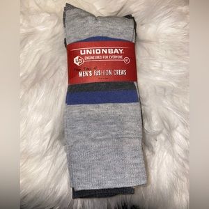 Union Bay socks casual fashion crew 4 pack assorted gray navy men’s
